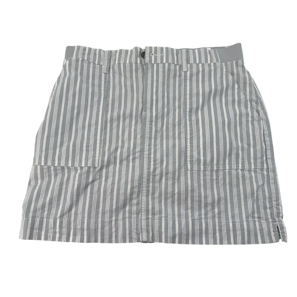 Lee Womens Striped Mini Skort White Elastic Waist Stretch Size 12